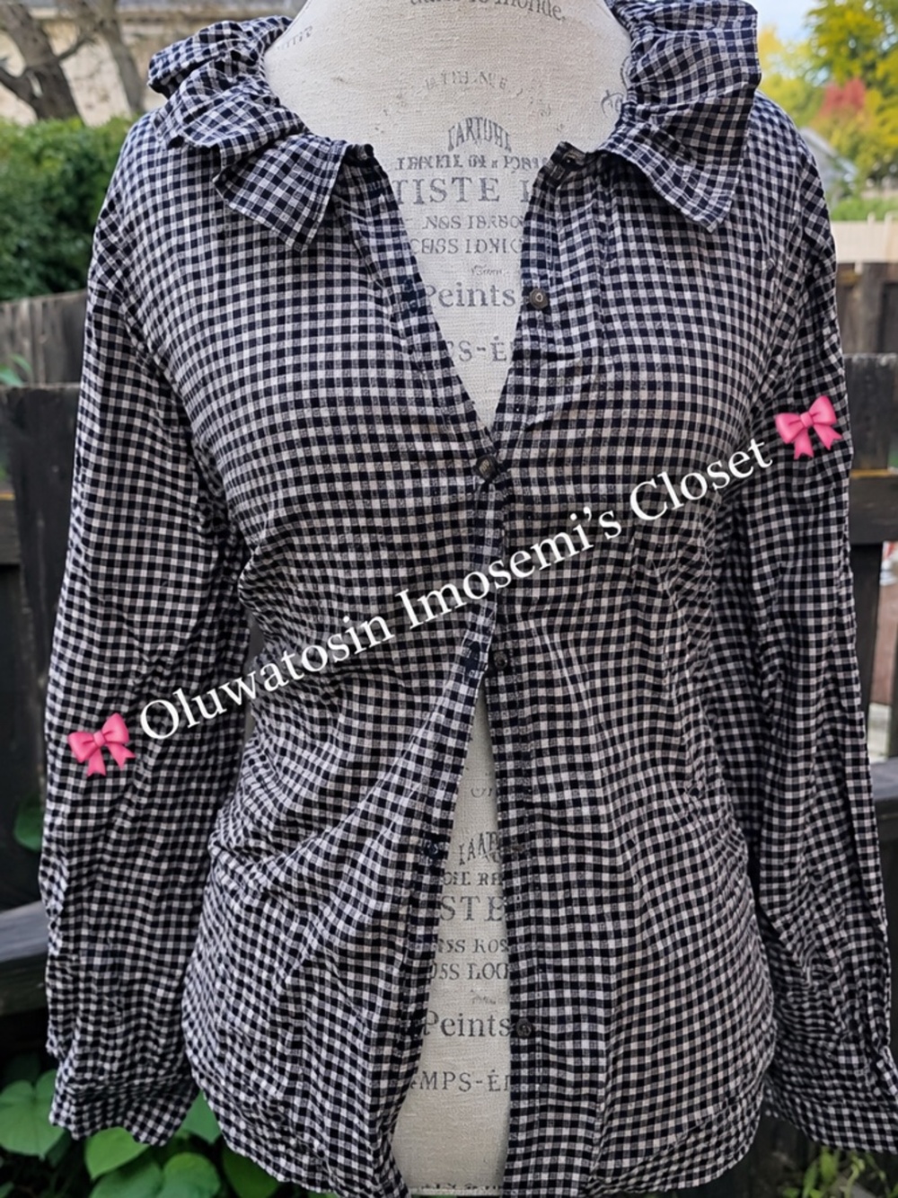 Classic Gingham Ruffle Shirt - Picture 2 of 5
